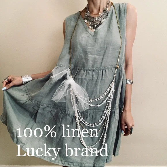 Brand New 100% linen dress Lucky brand - Picture 1 of 13